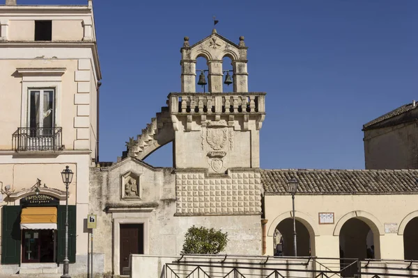 Matera Italien Augusti 2017 Materdomini Gamla Klocktornet Matera Italy — Stockfoto