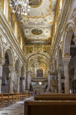 Matera, İtalya - 25 Ağustos 2017: İç Matera Katedrali