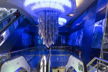 DUBAI, UAE - DECEMBER 26 2017: Artistic underground station in Dubai