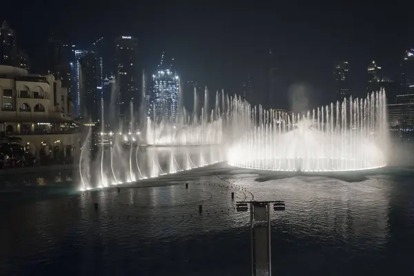 Dubai Uae December 2017 Dubai Dancing Fountain Night — Stock Photo, Image