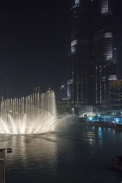 Dubai Uae December 2017 Dubai Dancing Fountain Night — Stock Photo, Image