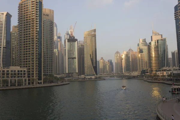 Дубай Uae Декабря 2017 Вид Закат Района Dubai Marina Дубае — стоковое фото