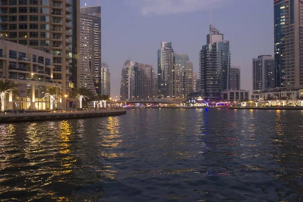 Dubai Uae December 2017 Night View Dubai Marina District Dubai — Stock Photo, Image