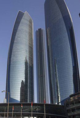 ABU DHABI, UAE - DECEMBER 28 2017: Etihad towers skyscrapers in Abu Dhabi