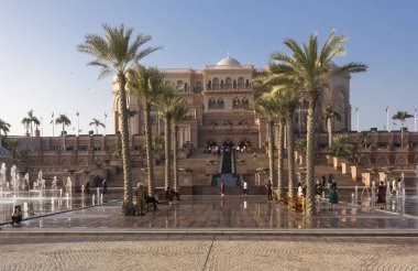 ABU DHABI, UAE - DECEMBER 28 2017: Emirates Palace hotel in Abu Dhabi