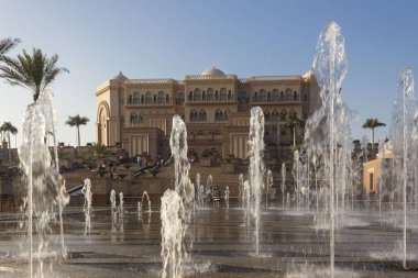 ABU DHABI, UAE - DECEMBER 28 2017: Emirates Palace hotel in Abu Dhabi