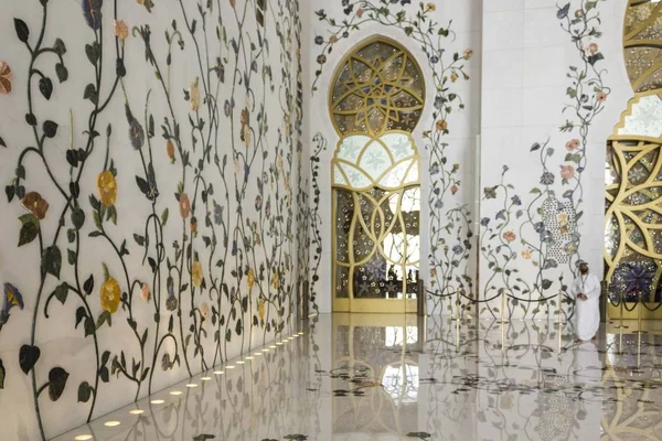 Abu Dhabi Uae December 2017 Interor Famous Sheikh Zayed Mosque — Zdjęcie stockowe