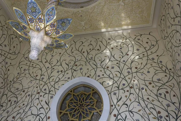 Abu Dhabi Uae December 2017 Interiors Detail Grand Mosque Abu — Φωτογραφία Αρχείου