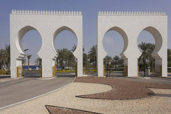 Abu Dhabi Eau Décembre 2017 Portail Entrée Grande Mosquée Abu — Photo