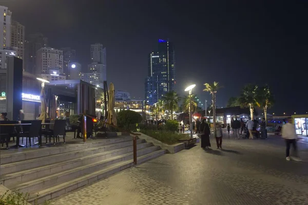 Dubai Uae December 2017 Night View Dubai Marina District — ストック写真