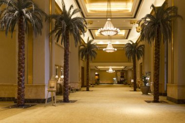 ABU DHABI - UAE, DECEMBER 28 2017: Corridor inside the Emirates palace in Abu Dhabi