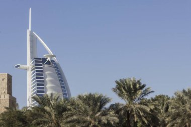 DUBAI, UAE- DECEMBER 29 2017: view of the top of Burj Al Arab building