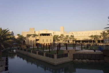 DUBAI, UAE-DECEMBER 29 2017: Day view of Madinat Jumeirah souk in Dubai