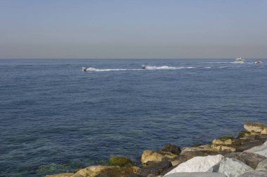 DUBAI, UAE- DECEMBER 30 2017: watercrafts  in the dubai sea