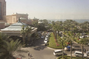 DUBAI, UAE - DECEMBER 30 2017:View from the top of the entrance of the Atlantis in Dubai
