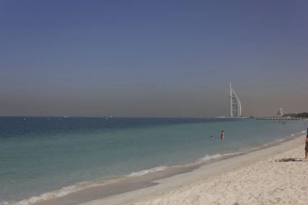 Dubai Uae December 2017 View Beach Burj Arab Hotel Dubai — стокове фото