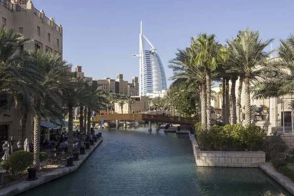 Dubai Uae December 2017 Madinat Jumeirah Souq District Burj Arab — Stock Photo, Image