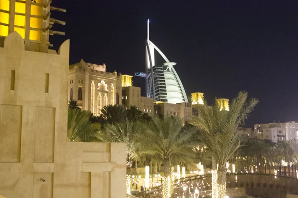 Dubai Uae December 2017 Madinat Jumeirah Burj Arab Background — Stock Photo, Image