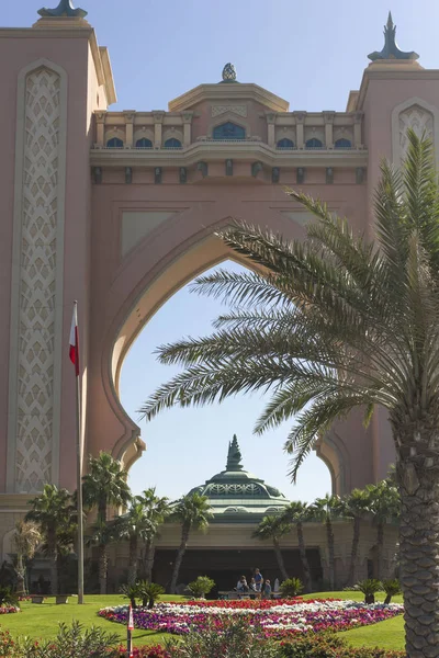 Dubai Uae December 2017 Detail Main Portal Atlantis Palm Hotel — Stock Photo, Image