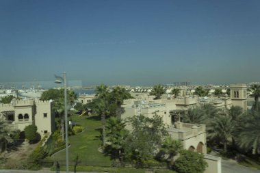 DUBAI, UAE - DECEMBER 30 2017: view from the top of the residential district of Dubai The Palm