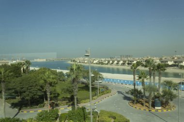 DUBAI, UAE - DECEMBER 30 2017: view from the top of the residential district of Dubai The Palm