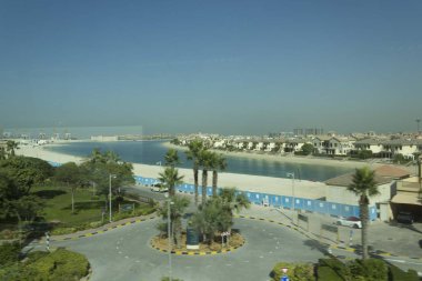 DUBAI, UAE - DECEMBER 30 2017: view from the top of the residential district of Dubai The Palm
