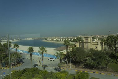 DUBAI, UAE - DECEMBER 30 2017: view from the top of the residential district of Dubai The Palm