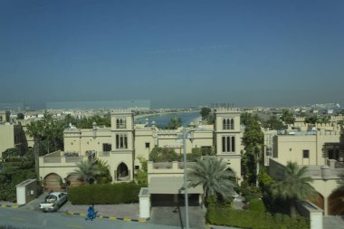 DUBAi, UAE - DECEMBER 30 2017: View from the top of residential district of Palm Jumeirah