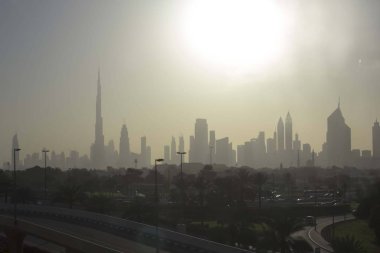 DUBAI, UAE - DECEMBER 30 2017: Dubai skyline at sunset