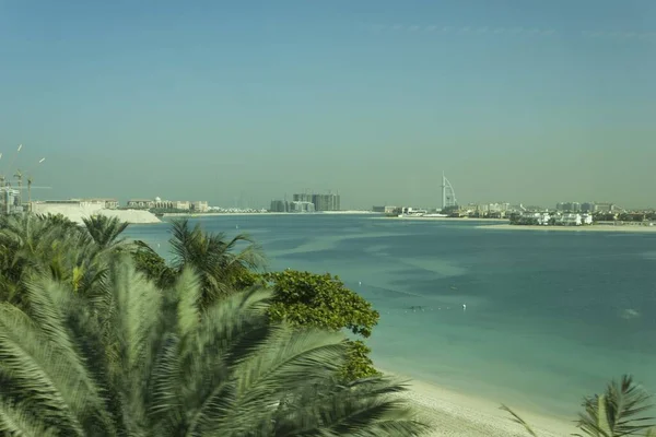 Dubai Emiratos Árabes Unidos Diciembre 2017 Vista Desde Cima Playa — Foto de Stock