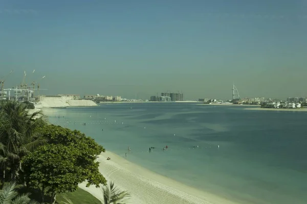 Dubai Emiratos Árabes Unidos Diciembre 2017 Vista Desde Cima Playa — Foto de Stock
