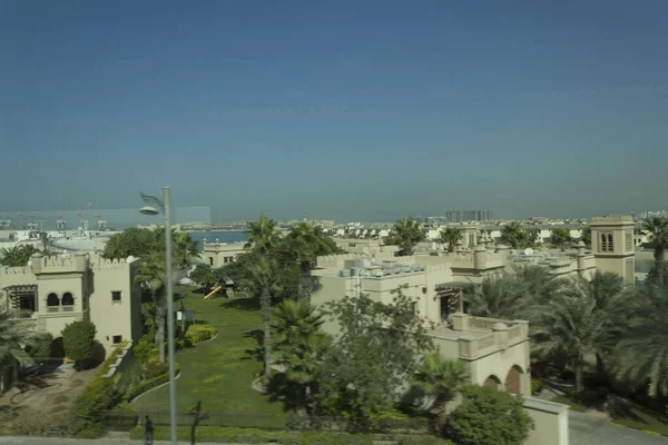 DUBAI, UAE - DECEMBER 30 2017: view from the top of the residential district of Dubai The Palm