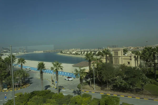 DUBAI, UAE - DECEMBER 30 2017: view from the top of the residential district of Dubai The Palm