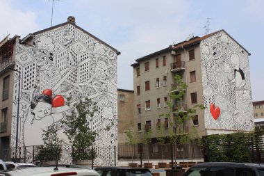 MILAN, ITALY - 15 Haziran 2017: Milano 'daki Giardino delle Culture halkı,