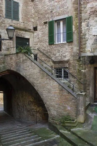 Perugia Włochy Grudzień 2016 Starożytny Kamienny Dom Historycznym Centrum Perugii — Zdjęcie stockowe