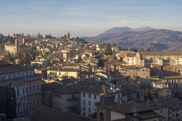 Perugie Itálie Prosince 2016 Panoramatický Výhled Starobylé Město Perugia Obklopeno — Stock fotografie