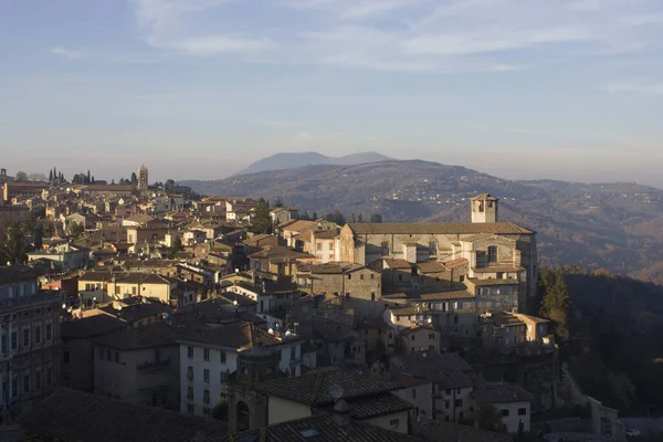 Perugia Italia Diciembre 2016 Vista Panorámica Antigua Ciudad Perugia Rodeada — Foto de Stock