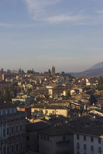 Perugie Itálie Prosince 2016 Panoramatický Výhled Starobylé Město Perugia Obklopeno — Stock fotografie