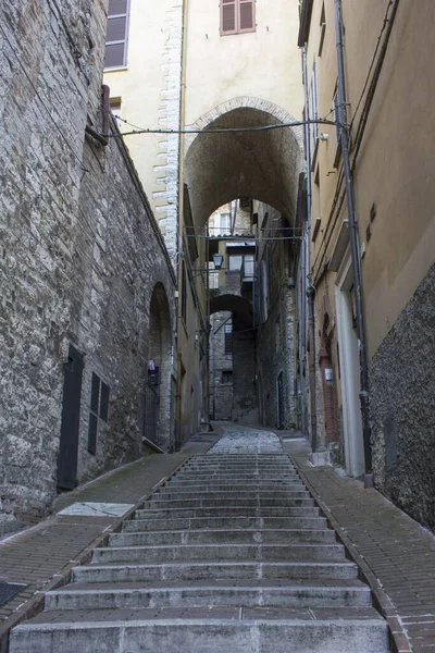 Perugia Włochy Grudzień 2016 Starożytna Droga Dla Pieszych Centrum Perugii — Zdjęcie stockowe