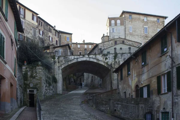 Perugia Włochy Grudzień 2016 Starożytna Deptak Perugia Włochy — Zdjęcie stockowe