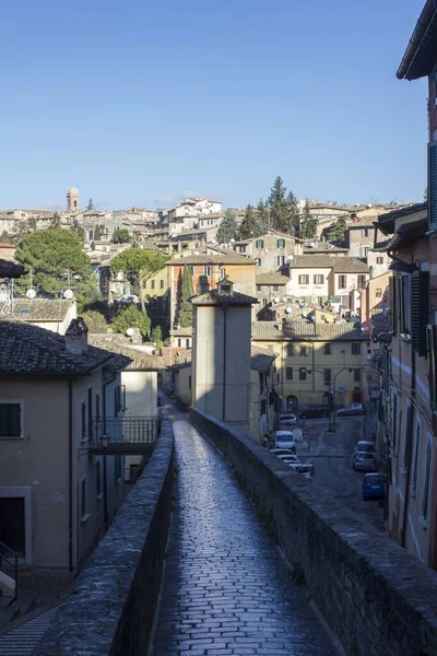 Perugien Italien December 2016 Den Antika Gågatan Perugia Italien — Stockfoto