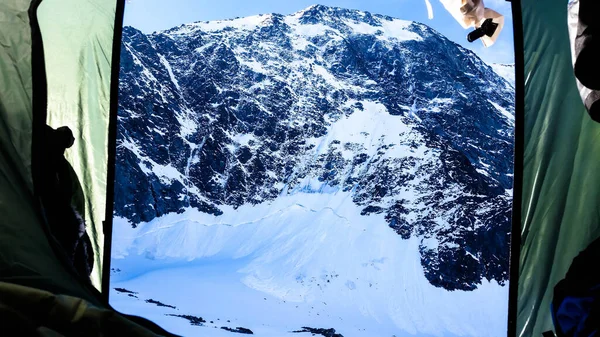 View Tent Glacier Foot Belukha — Stock Photo, Image