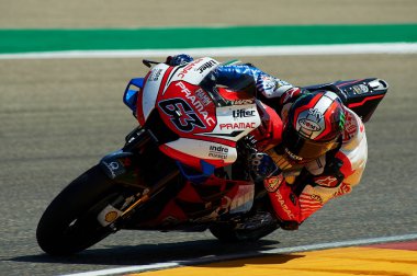 21 Eylül 2019; Ciudad del Motor de Aragon, Alcaniz, İspanya; Aragon Motosiklet Grand Prix, Kalibrasyon Günü; Pramac Yarış Takımı 'ndan Francesco Bagnaia, MotoGP 4 Credit: Pablo Guillen