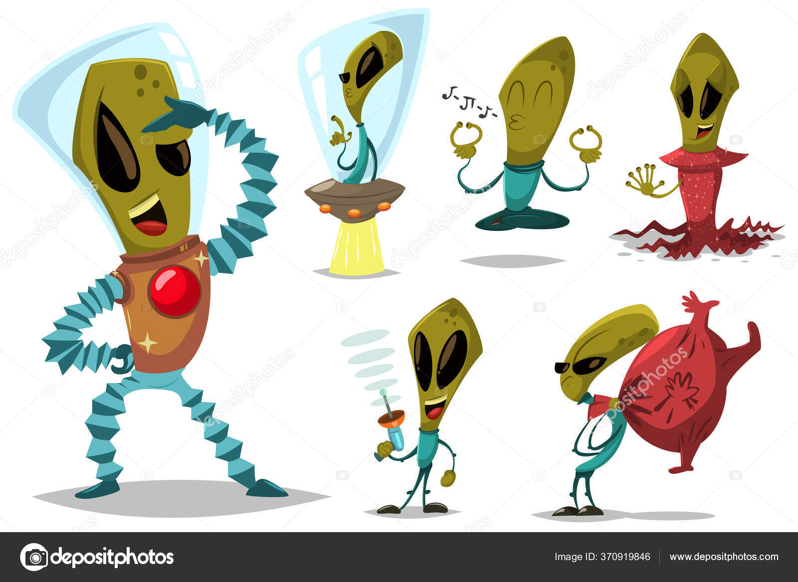 Engraçado desenho animado monstro bonito alienígena personagem
