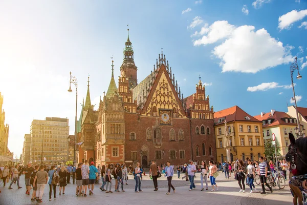 Panoráma Odera Folyó Torkolatáig Lengyelországban Wroclaw Fővárosa Szilézia Európa Főtéren — Stock Fotó