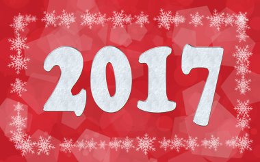 Noel motifi dondan sayılarla (2017, yeni yıl kartı - c