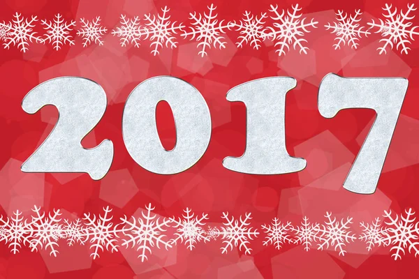 Jul motiv med nummer från frost (2017, nyårskort - c — Stockfoto