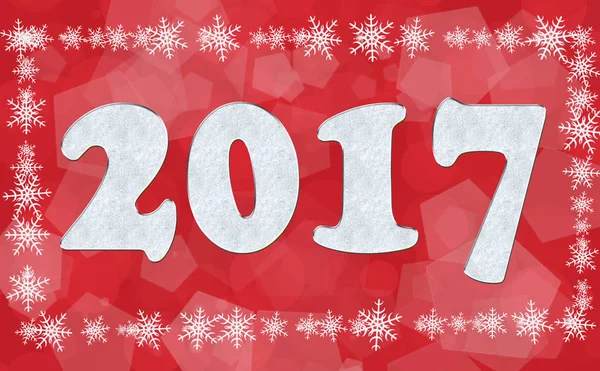 Boże Narodzenie Motyw z numerami od mrozu (2017, karty noworoczne - c — Zdjęcie stockowe