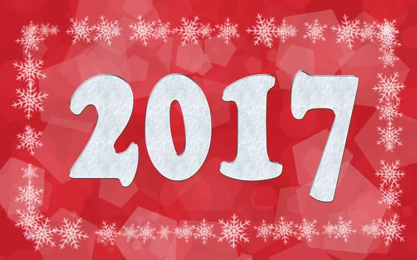 Motivo de Natal com números de geada (2017, cartão de Ano Novo - c — Fotografia de Stock