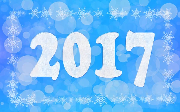 Motivo de Natal com números de geada (2017, cartão de Ano Novo - c — Fotografia de Stock